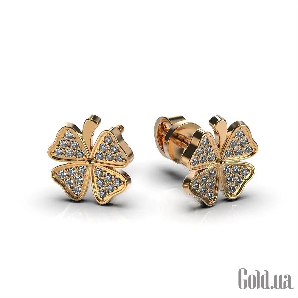 Золотые серьги с бриллиантами lun311982421 – изображение 2