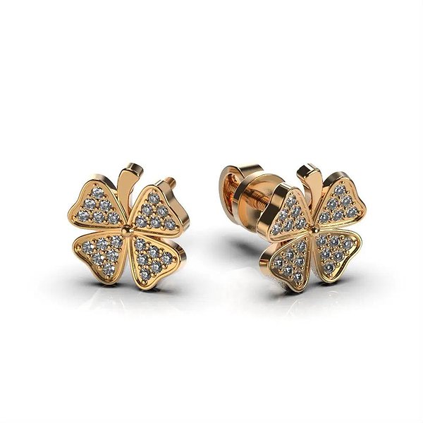 Золотые серьги с бриллиантами lun311982421 – изображение 2