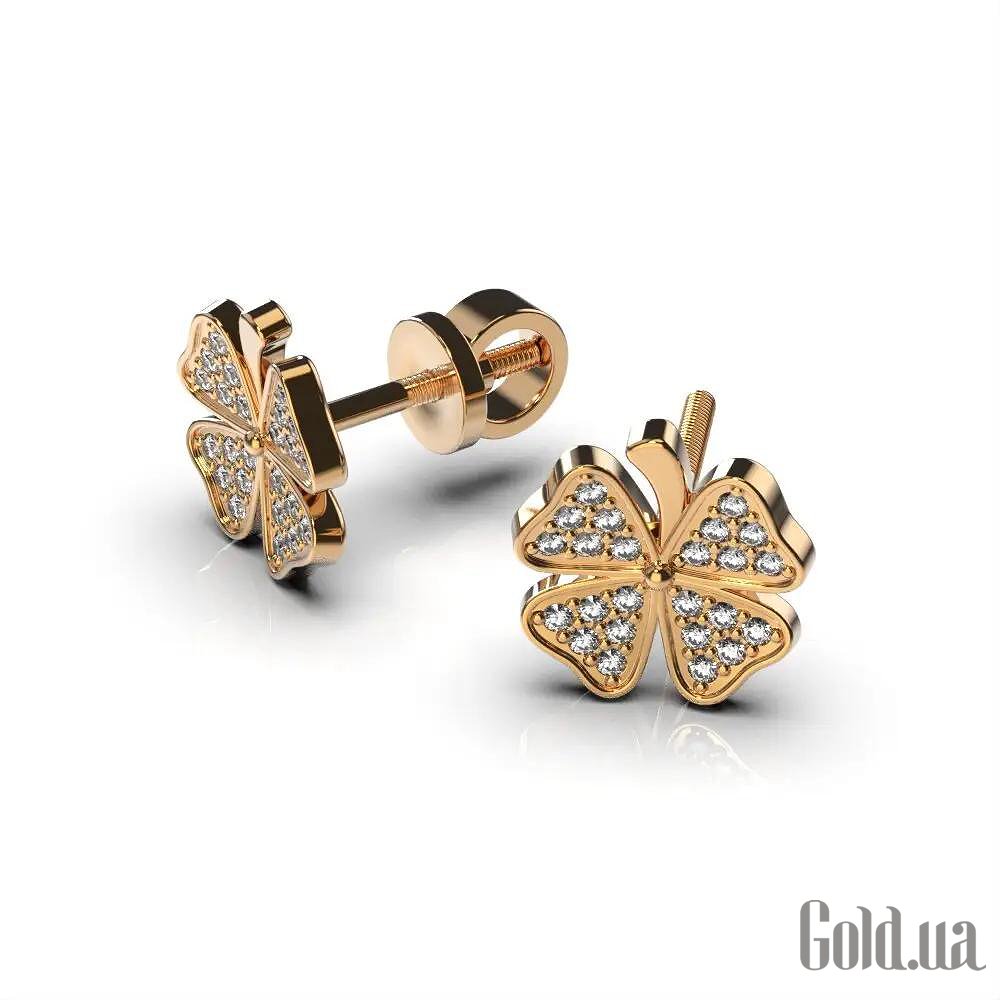 Золотые серьги с бриллиантами lun311982421 – изображение 5