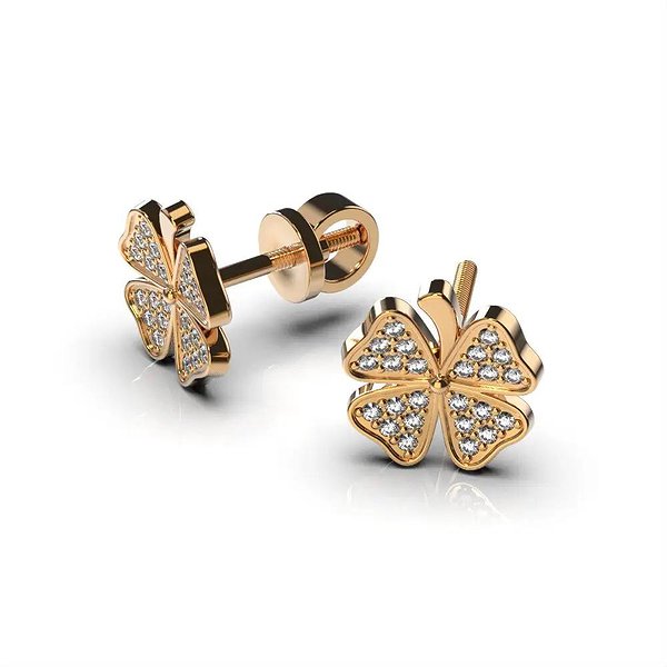 Золотые серьги с бриллиантами lun311982421 – изображение 5