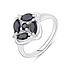 Женское серебряное кольцо с куб. циркониями и сапфирами - фото 1