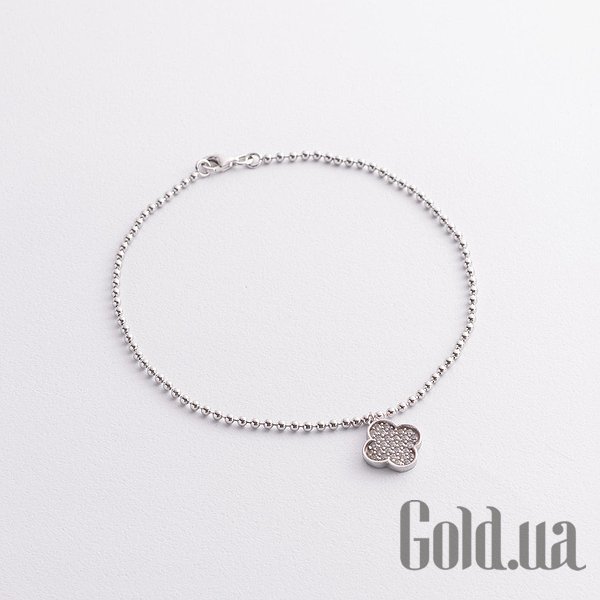 

Браслет на ногу Украина, Серебряный браслет на ногу с куб. циркониями, 23