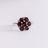 Жіноче срібне кільце з куб. цирконіями та піропами, 1796669