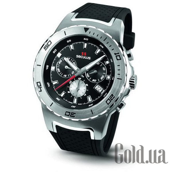 

Швейцарские часы Seculus, 4488.2.503 black, ss tr-silver, silicon black