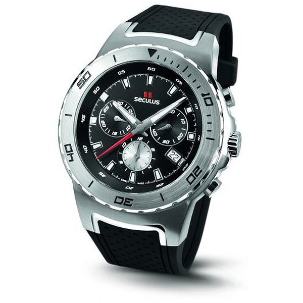 Seculus 4488.2.503 black, ss tr-silver, silicon black