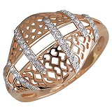 Женское золотое кольцо с куб. циркониями, 1605438