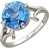 Женское серебряное кольцо с синт. топазом, 1620030