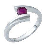 Женское серебряное кольцо с рубином, 1642302