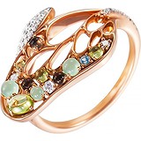 Женское золотое кольцо с бриллиантами и куб. циркониями, 1645886