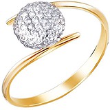 Женское золотое кольцо с кристаллами Swarovski, 1655358