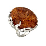 Женское серебряное кольцо с янтарем, 1660478