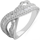 Женское серебряное кольцо с куб. циркониями, 1664574