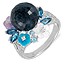 Женское золотое кольцо с бриллиантами и драгоценными камнями - фото 1