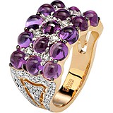 Женское золотое кольцо с бриллиантами и аметистами, 1712190