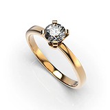 Золотое кольцо с бриллиантом, 1768254