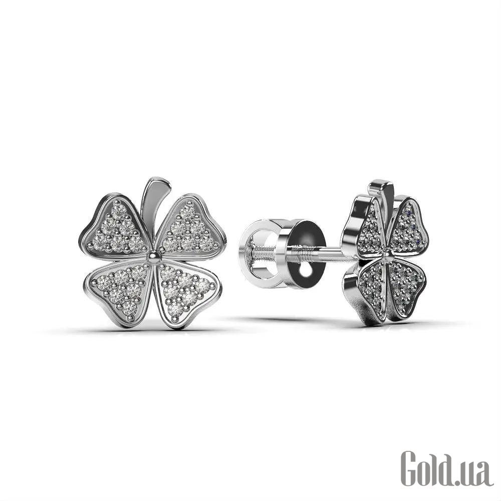 Золотые серьги с бриллиантами lun311971121