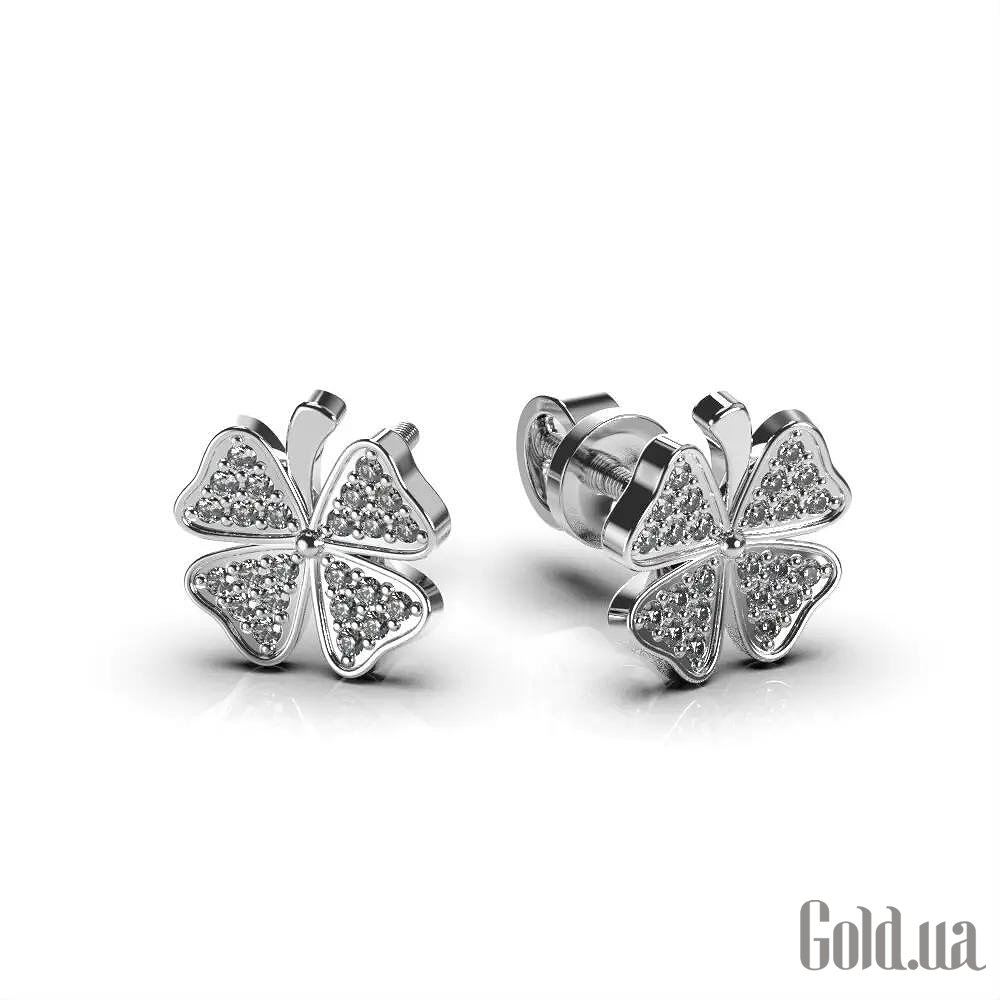 Золотые серьги с бриллиантами lun311971121 – изображение 2