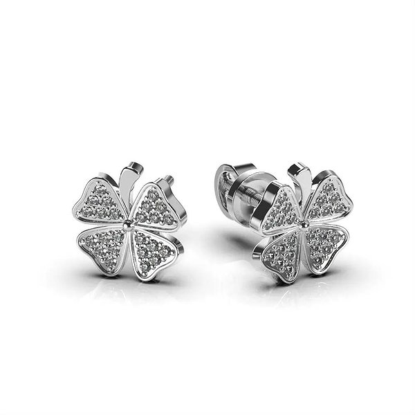 Золотые серьги с бриллиантами lun311971121 – изображение 2