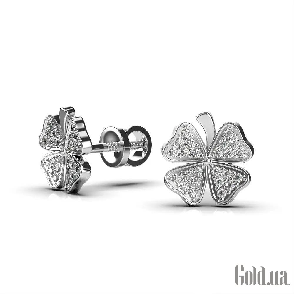 Золотые серьги с бриллиантами lun311971121 – изображение 3