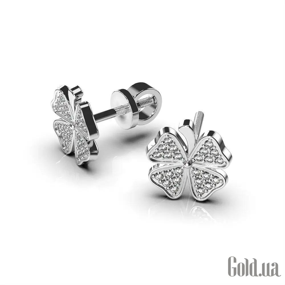 Золотые серьги с бриллиантами lun311971121 – изображение 4