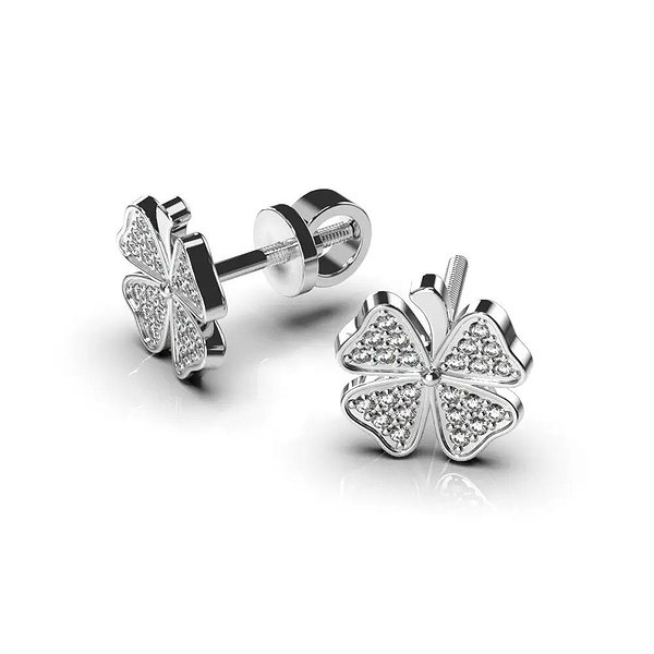 Золотые серьги с бриллиантами lun311971121 – изображение 4