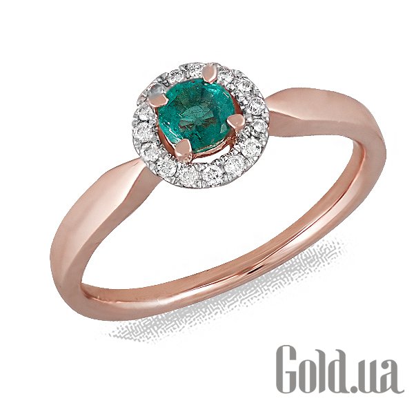 

Кольцо Lurie Jewelry, Золотое кольцо с бриллиантами и изумрудом, 16