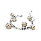 Misaki Жіночі сталевий браслет з штучними перлами, 052798