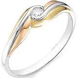 Женское золотое кольцо с бриллиантом, 1612351