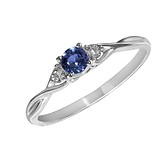 Женское золотое кольцо с бриллиантами и сапфиром, 1616703