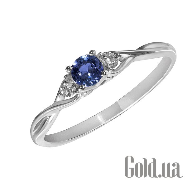 

Кольцо Lurie Jewelry, Женское золотое кольцо с бриллиантами и сапфиром, 17