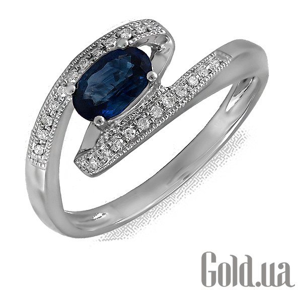 

Кольцо Lurie Jewelry, Женское золотое кольцо с бриллиантами и сапфиром, 18.5