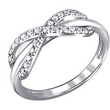 Женское серебряное кольцо с куб. циркониями, 1620799