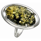 Женское серебряное кольцо с янтарем, 1671231