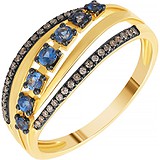 Женское золотое кольцо с бриллиантами и сапфирами, 1685311