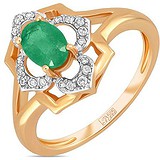 Женское золотое кольцо с бриллиантами и изумрудом, 1700927