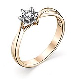 Золотое кольцо с бриллиантом, 1711423