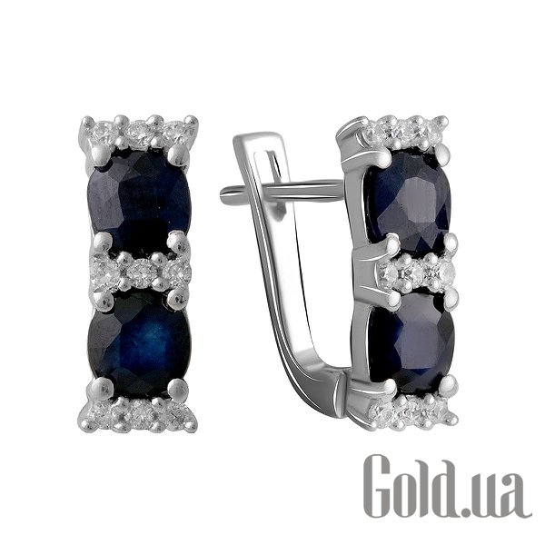 

Серьги Fresh Jewelry, Серебряные серьги с куб. циркониями и сапфирами