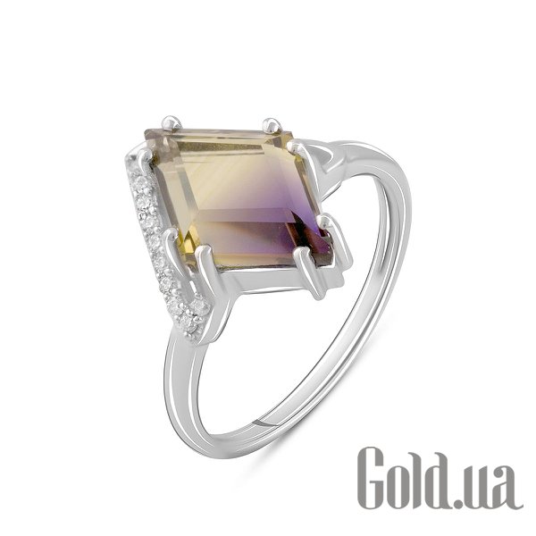 

Женские кольца Fresh Jewelry, Женское серебряное кольцо с куб. циркониями и синт. аметрином, 18