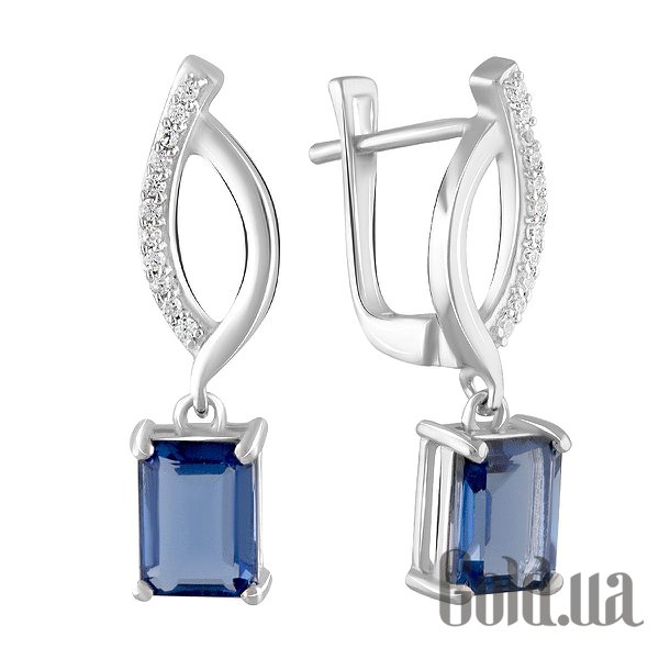 

Серьги с подвесками Fresh Jewelry, Серебряные серьги с куб. циркониями и синт. танзанитами