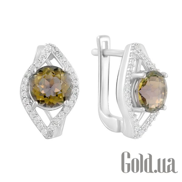 

Серьги Fresh Jewelry, Серебряные серьги с куб. циркониями и синт. цитринами