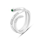 Женское серебряное кольцо с куб. циркониями (2128700green), фотографии