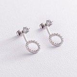 Срібні сережки з куб. цирконіями, 1796671