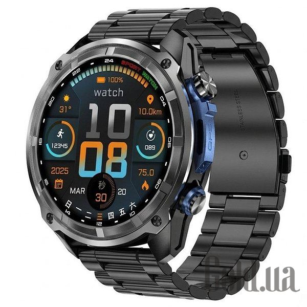 UWatch Смарт часы Smart Navigation Pro Steel Black с GPS 3905 bt3905