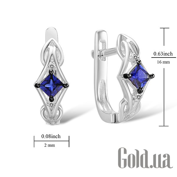 Сережки Lurie Jewelry Золоті сережки з діамантами і сапфірами