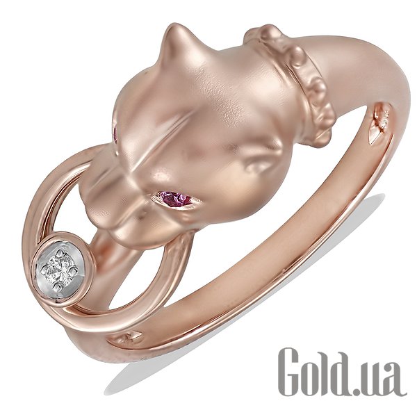 

Кольцо Lurie Jewelry, Женское золотое кольцо с бриллиантом и розовыми сапфирами, 16.5