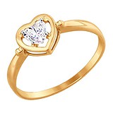 SOKOLOV Золотое кольцо с куб. цирконием, 1512512