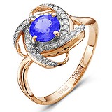 Женское золотое кольцо с халцедоном и бриллиантами, 1554240