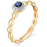 Женское золотое кольцо с бриллиантами и сапфиром, 1622848