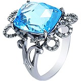 Женское золотое кольцо с бриллиантами и топазом, 1654848