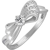 Женское серебряное кольцо с куб. циркониями, 1655104